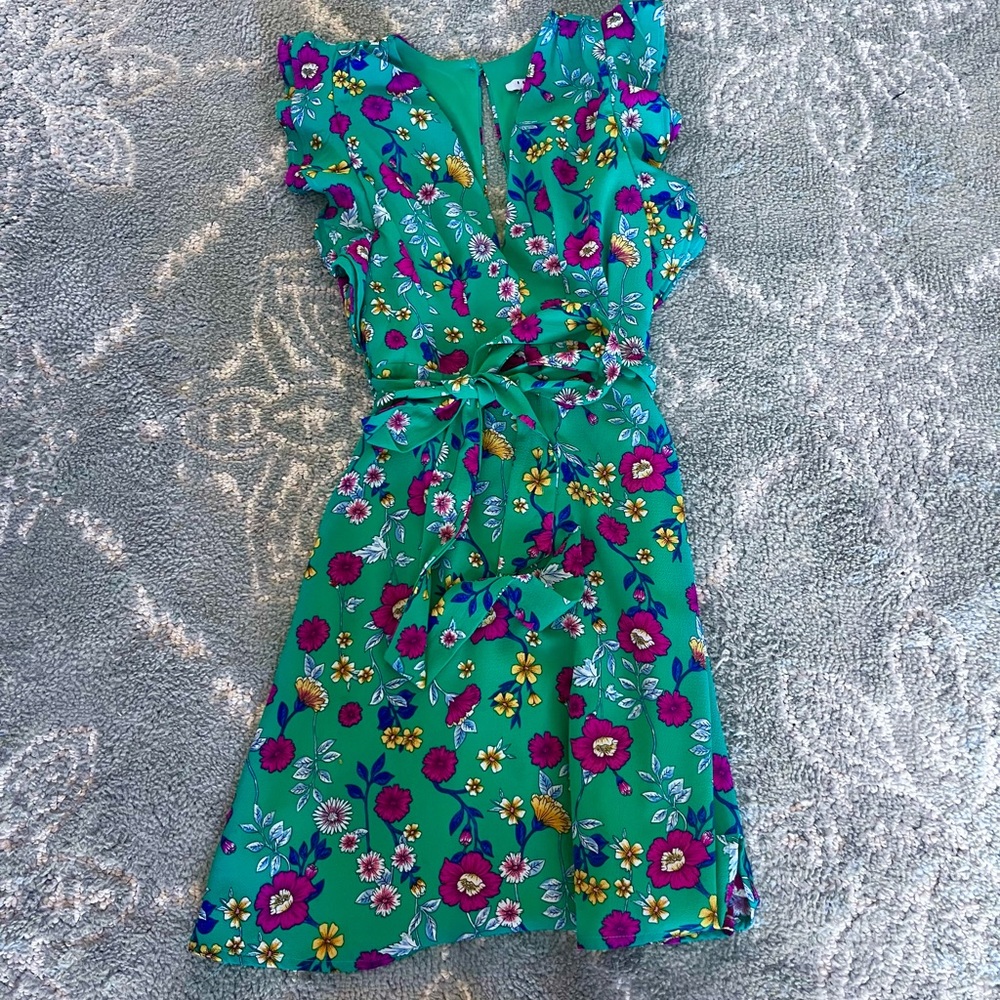 Green floral dress